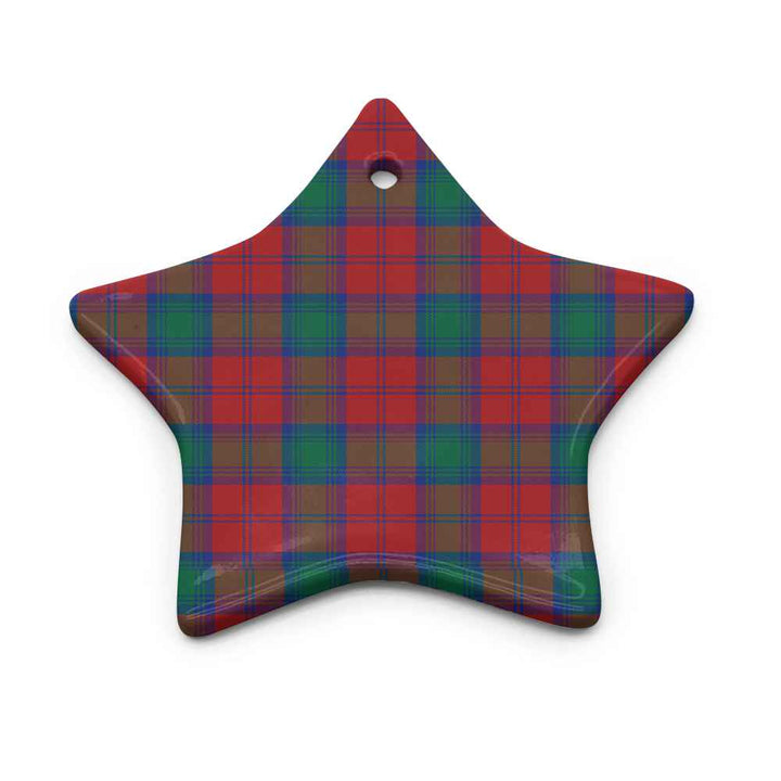 Scottish Lindsay Modern Clan Tartan Ceramic Ornament Star Shape Tartan Plaid