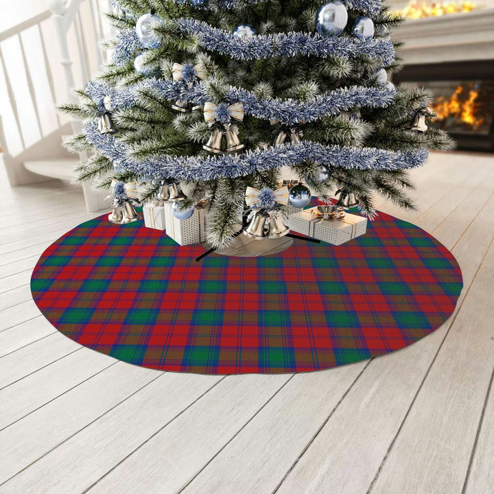 Scottish Lindsay Modern Clan Tartan Christmas Tree Skirt No Tassels 3 Tartan Plaid