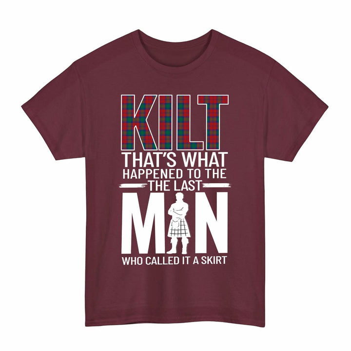 Scottish Lindsay Modern Clan Tartan Funny Scotland Kilt T-Shirt Tartan Plaid Maroon Color