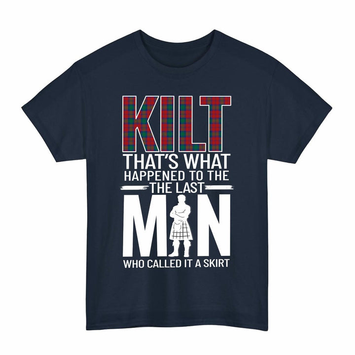 Scottish Lindsay Modern Clan Tartan Funny Scotland Kilt T-Shirt Tartan Plaid Navy Color