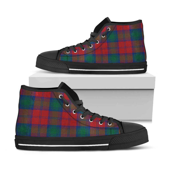 Scottish Lindsay Modern Clan Tartan High Top Shoes Black Sole Tartan Plaid