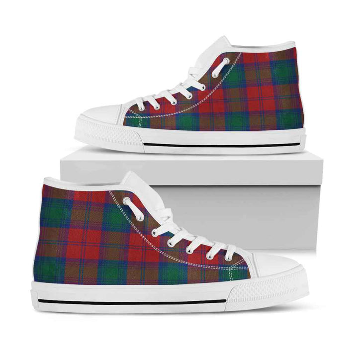 Scottish Lindsay Modern Clan Tartan High Top Shoes White Sole Tartan Plaid