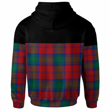 Scottish Lindsay Modern Clan Tartan Hoodie - Horizontal Style Back Side Tartan Plaid