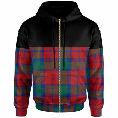 Scottish Lindsay Modern Clan Tartan Hoodie - Horizontal Style Zip Tartan Plaid