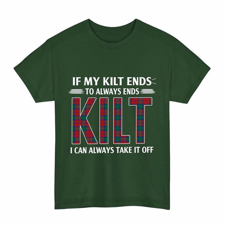 Scottish Lindsay Modern Clan Tartan Kilt Pride T-Shirt Tartan Plaid Forest Green Color