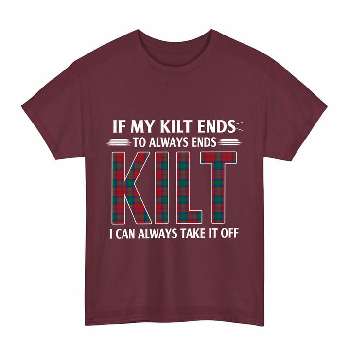 Scottish Lindsay Modern Clan Tartan Kilt Pride T-Shirt Tartan Plaid Maroon Color