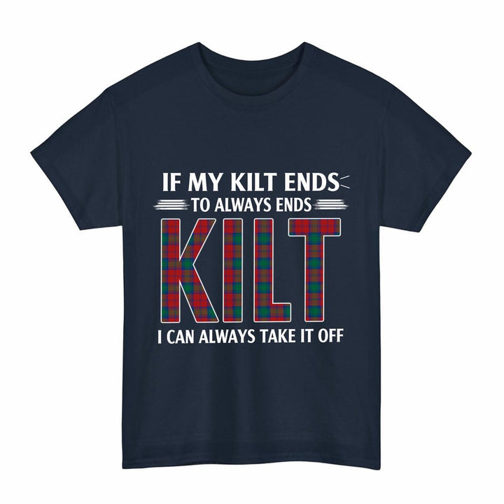 Scottish Lindsay Modern Clan Tartan Kilt Pride T-Shirt Tartan Plaid Navy Color