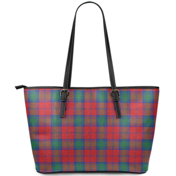 Scottish Lindsay Modern Clan Tartan Leather Tote Tartan Plaid