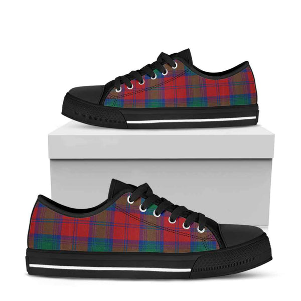 Scottish Lindsay Modern Clan Tartan Low Top Shoes Black Sole Tartan Plaid