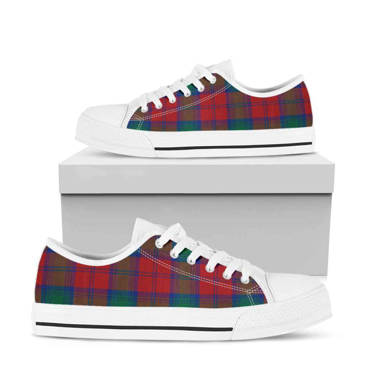 Scottish Lindsay Modern Clan Tartan Low Top Shoes White Sole Tartan Plaid