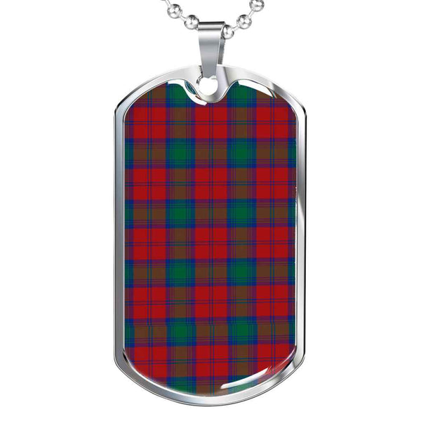 Scottish Lindsay Modern Clan Tartan Military Dog Tag Necklace Tartan Plaid