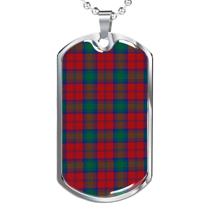 Scottish Lindsay Modern Clan Tartan Military Dog Tag Necklace Tartan Plaid