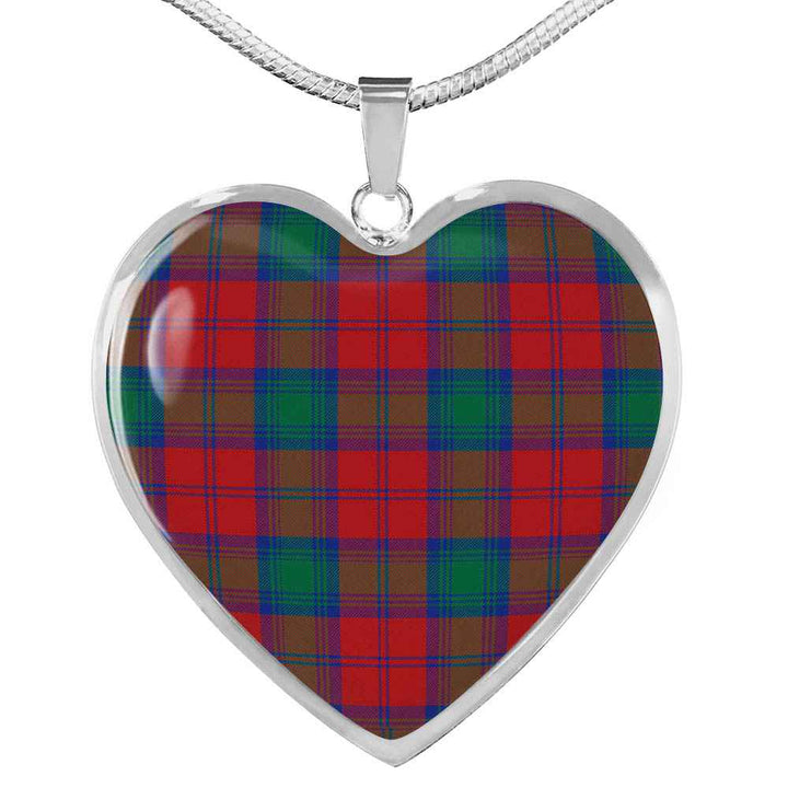Scottish Lindsay Modern Clan Tartan Necklace Heart Tartan Plaid 1