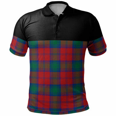 Scottish Lindsay Modern Clan Tartan Polo Shirt - Horizontal Style Front Side Tartan Plaid