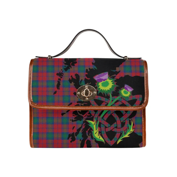 Scottish Lindsay Modern Clan Tartan Waterproof Canvas Bag With Thistle Tartan Plaid 2