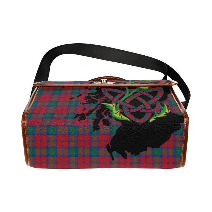 Scottish Lindsay Modern Clan Tartan Waterproof Canvas Bag With Thistle Tartan Plaid 5