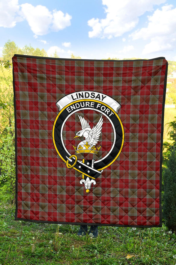 Scottish Lindsay Weathered Clan Crest Tartan Quilt Tartan Plaid 2