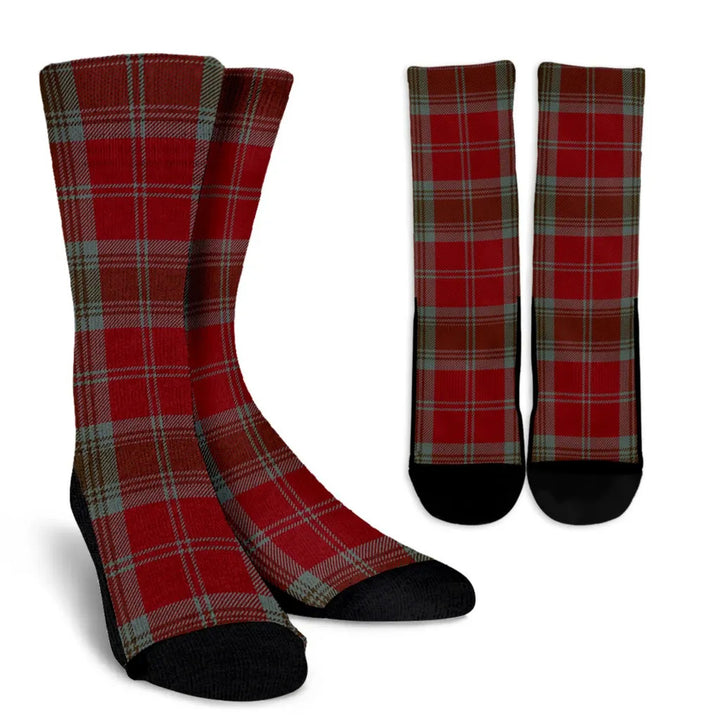 Scottish Lindsay Weathered Clan Tartan Crew Socks