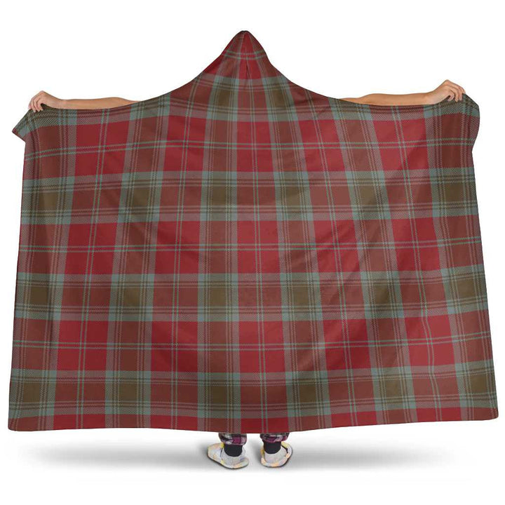 Scottish Lindsay Weathered Clan Tartan Hooded Blanket Tartan Plaid 1