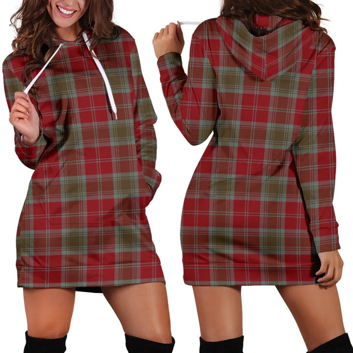 Scottish Lindsay Weathered Clan Tartan Hoodie Dress