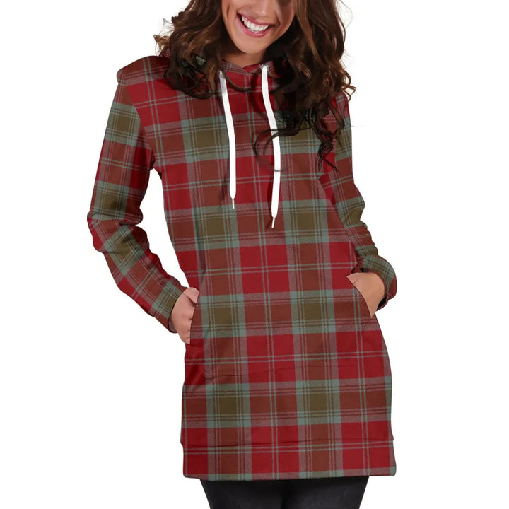 Scottish Lindsay Weathered Clan Tartan Hoodie Dress
