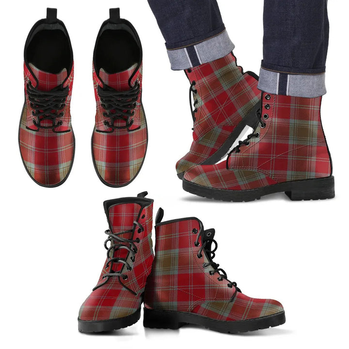 Scottish Lindsay Weathered Clan Tartan Leather Boots