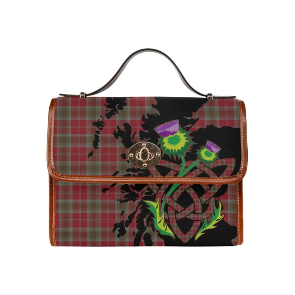 Scottish Lindsay Weathered Clan Tartan Waterproof Canvas Bag With Thistle Tartan Plaid 2