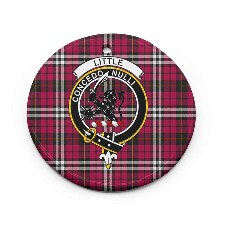 Scottish Little Clan Crest Tartan Ceramic Ornament Circle Shape Tartan Plaid