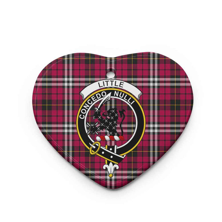 Scottish Little Clan Crest Tartan Ceramic Ornament Heart Shape Tartan Plaid
