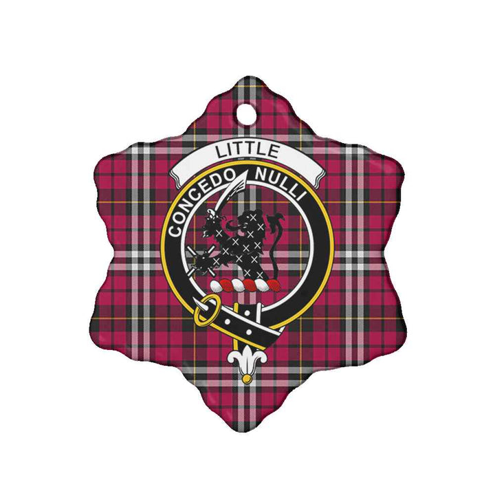 Scottish Little Clan Crest Tartan Ceramic Ornament Snow Flake Shape Tartan Plaid