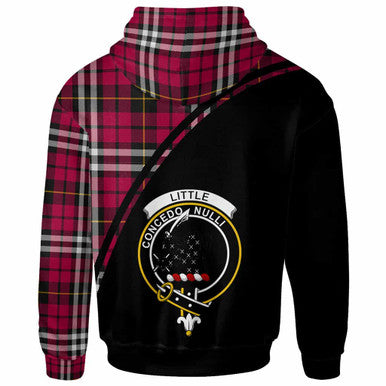 Scottish Little Clan Crest Tartan Curve Hoodie Back Side Tartan Plaid