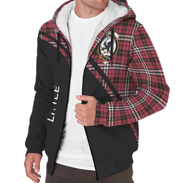Scottish Little Clan Crest Tartan Curve Sherpa Hoodie