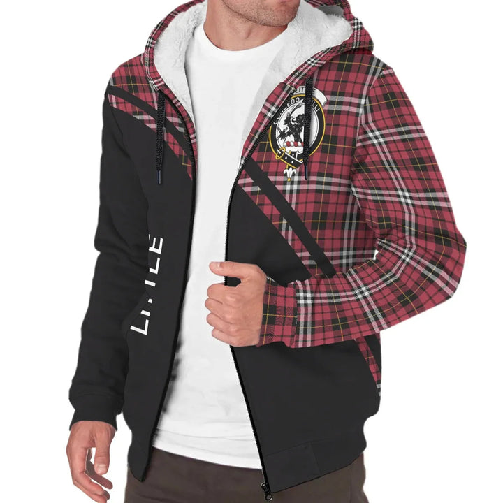 Scottish Little Clan Crest Tartan Curve Sherpa Hoodie