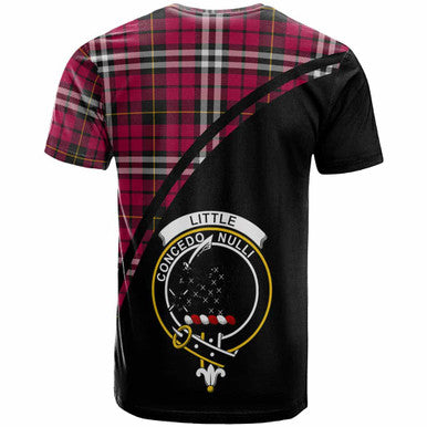 Scottish Little Clan Crest Tartan Curve T-Shirt Back Side Tartan Plaid