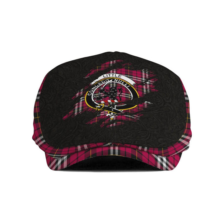 Scottish Little Clan Crest Tartan Flat Cap - Scratch Style Tartan Plaid 1