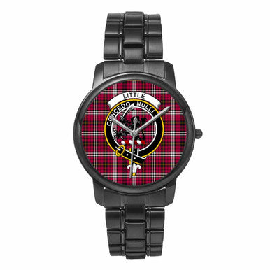 Scottish Little Clan Crest Tartan Folding Clasp Steel Quartz Watches Tartan Plaid Black 1