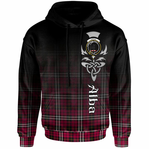 Scottish Little Clan Crest Tartan Hoodie - Alba Gu Brath Family Crest Celtic Inspired Front Side Tartan Plaid