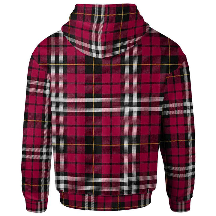 Scottish Little Clan Crest Tartan Hoodie Back Side Tartan Plaid