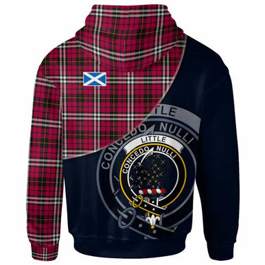 Scottish Little Clan Crest Tartan Hoodie - Bend Style Back Side Tartan Plaid