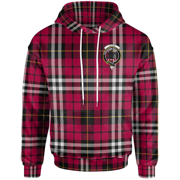 Scottish Little Clan Crest Tartan Hoodie Front Side Tartan Plaid