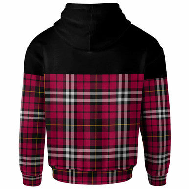 Scottish Little Clan Crest Tartan Hoodie - Horizontal Style Back Side Tartan Plaid