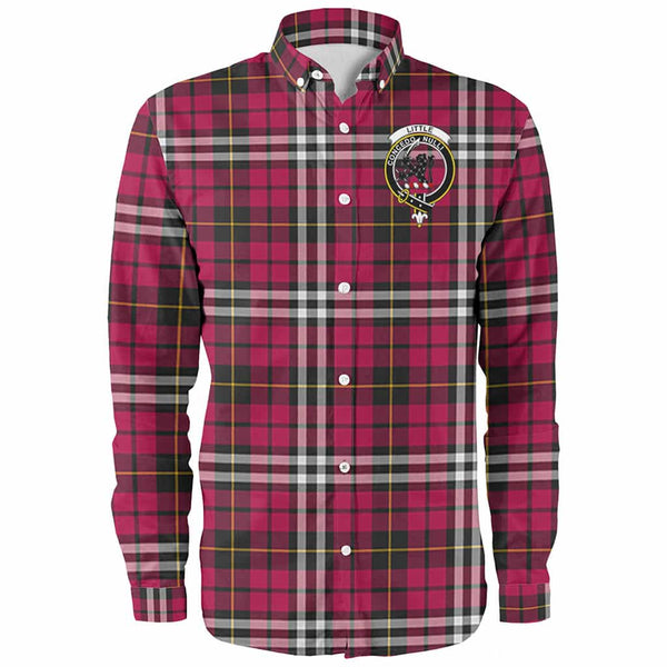 Scottish Little Clan Crest Tartan Long Sleeve Shirt Front Side Tartan Plaid