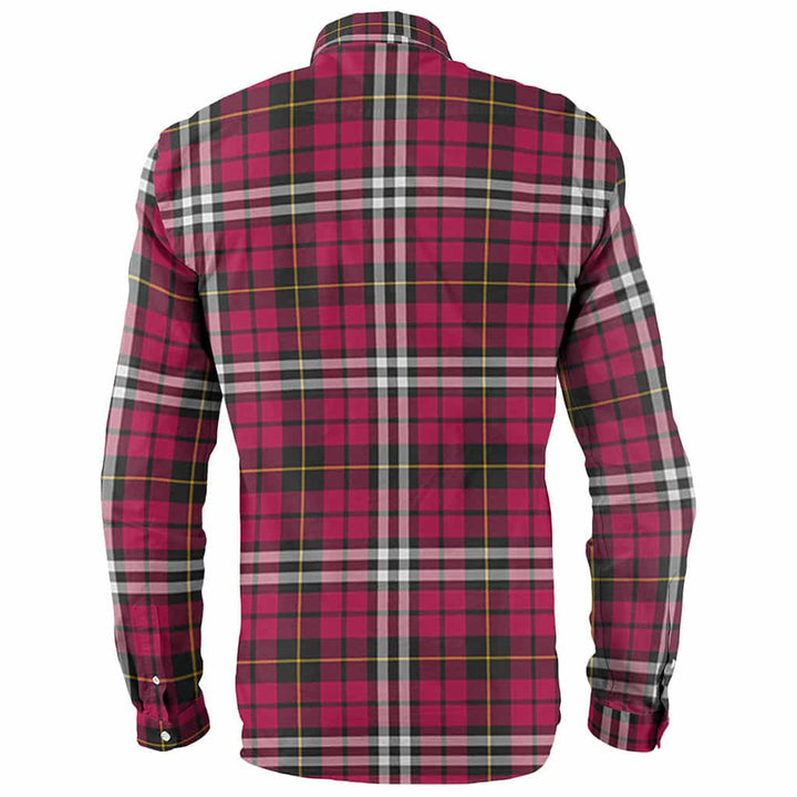 Scottish Little Clan Crest Tartan Long Sleeve Shirt Back Side Tartan Plaid