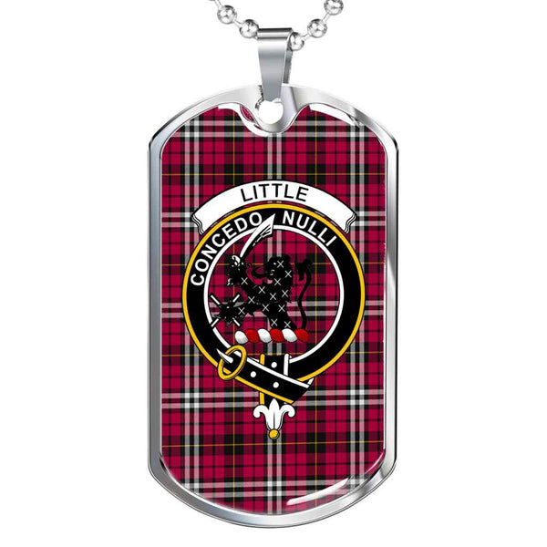 Scottish Little Clan Crest Tartan Military Dog Tag Necklace Tartan Plaid 1