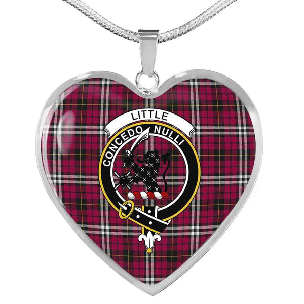 Scottish Little Clan Crest Tartan Necklace Heart Tartan Plaid 1