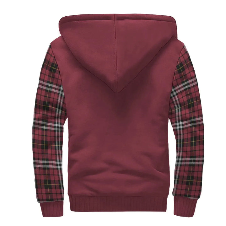 Scottish Little Clan Crest Tartan Plaid Sleeve Sherpa Hoodie