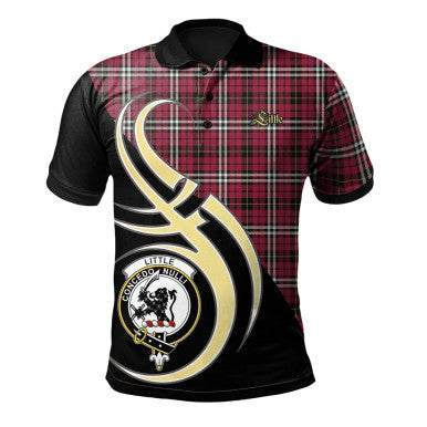 Scottish Little Clan Crest Tartan Polo Shirt Believe in Me Front Side Tartan Plaid