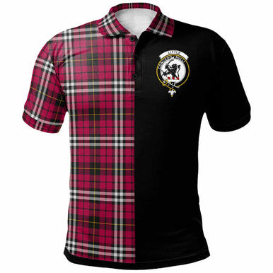 Scottish Little Clan Crest Tartan Polo Shirt - Half in Me Front Side Tartan Plaid