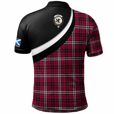 Scottish Little Clan Crest Tartan Polo Shirt - Scotland Forever Style Back Side Tartan Plaid