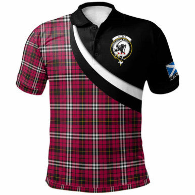 Scottish Little Clan Crest Tartan Polo Shirt - Scotland Forever Style Front Side Tartan Plaid